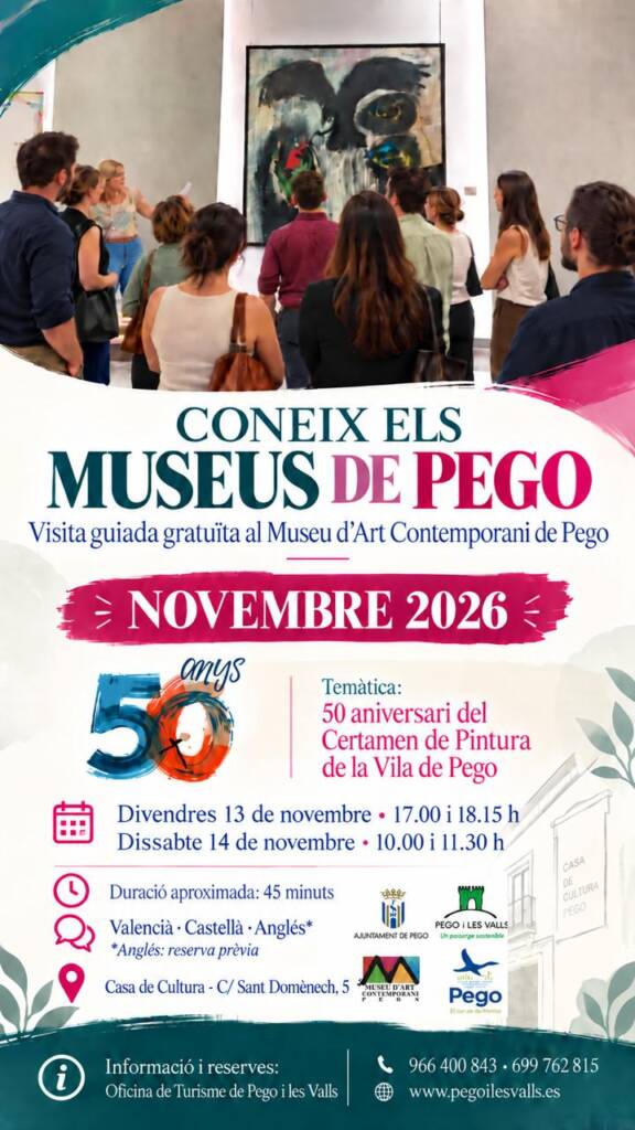 Plakat: Museus de Pego: bezpłatne zwiedzanie z przewodnikiem