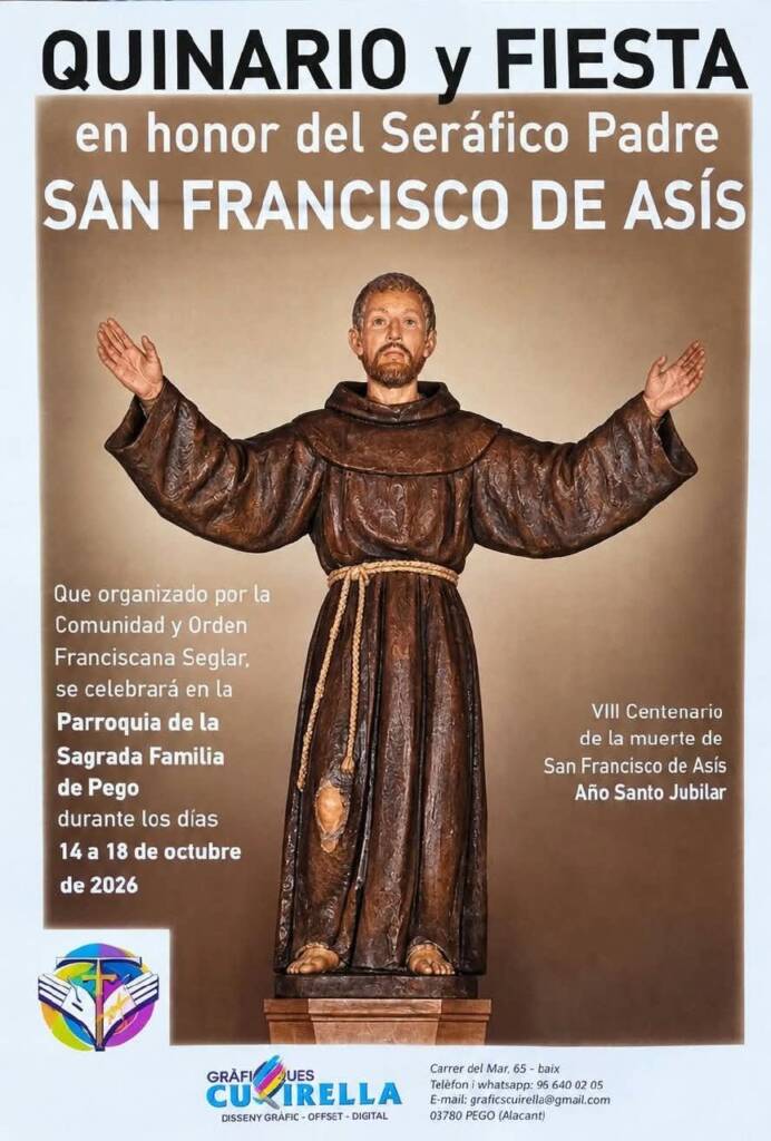 Plakat: San Francisco de Asís: pięć dni uroczystości